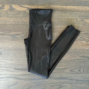 Spanx Black Faux Leather Leggings Size Small
